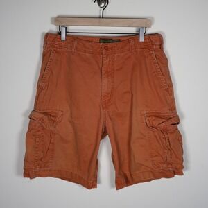 Y2K American Eagle Outfitters Baggy Cargo Shorts Orange Men's Size 34